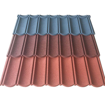2.7kg/pcs 耐久性スペクトル色の石屋根タイル 風力のない家のためのスタイルと耐久性の完璧な組み合わせ
