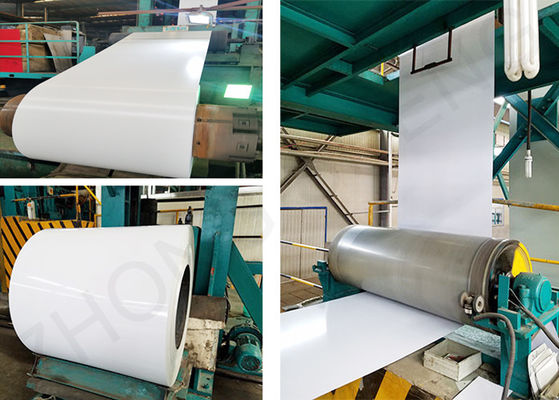 600~1500mm 幅 白 RAL9003 色 プリペイント PPGI 鉄鋼コイル パンシング加工サービス