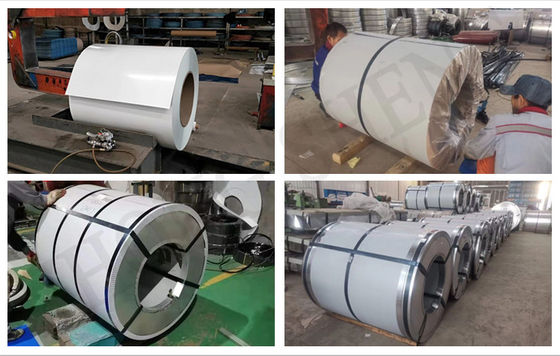 600~1500mm 幅 白 RAL9003 色 プリペイント PPGI 鉄鋼コイル パンシング加工サービス
