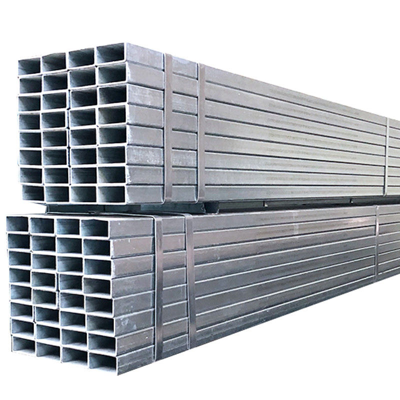 2x60x80x6000mm GI Square Pipe ガルバニズド・スクエア・レクタングル・スチール・パイプ パンシング・加工サービス 軽く油塗り
