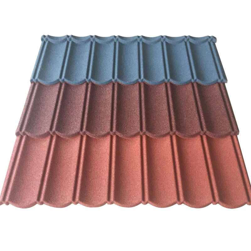 2.7kg/pcs 耐久性スペクトル色の石屋根タイル 風力のない家のためのスタイルと耐久性の完璧な組み合わせ